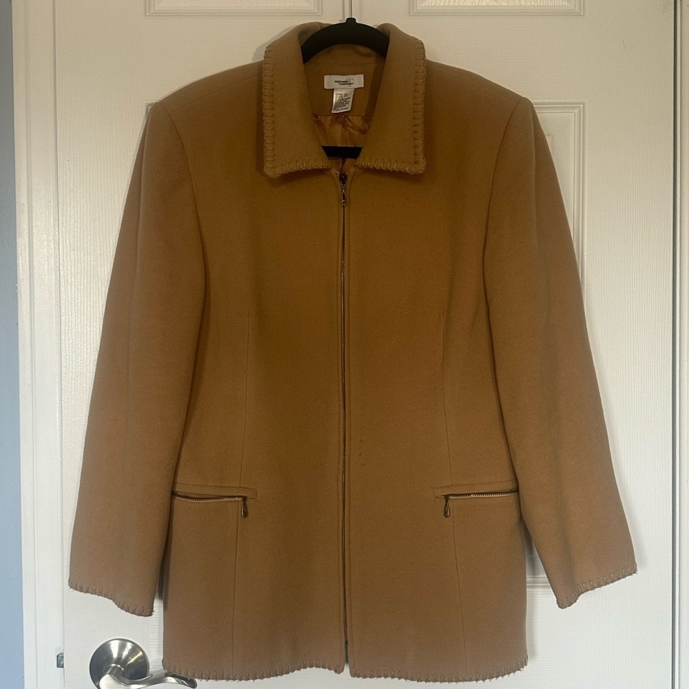 Northern Reflections Women's Wool Cashmere Camel Stitch Detail Jacket | Sz 8
